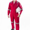 front view of red coverall